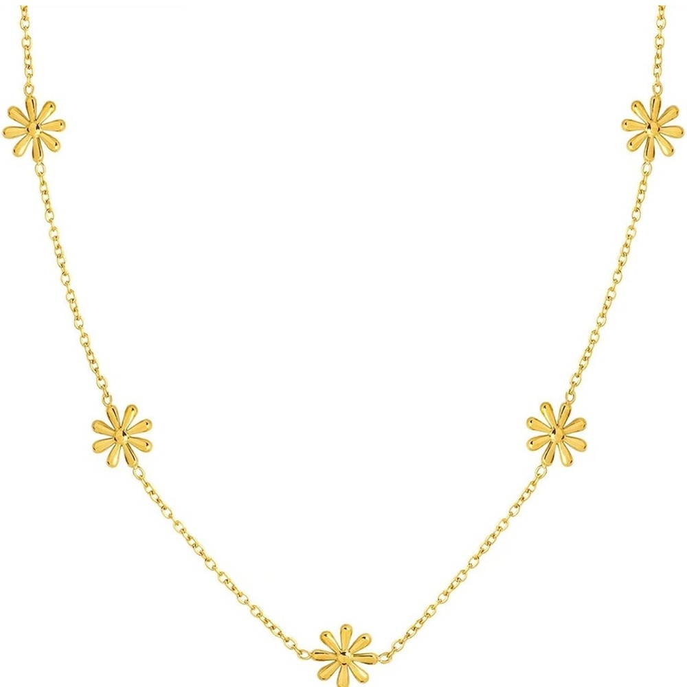 Elegant Charming Gold Floral Necklace